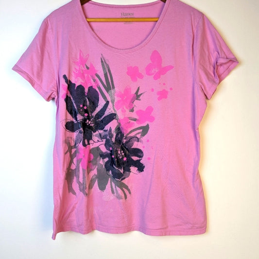 Hanes Graphic Floral Top - XL