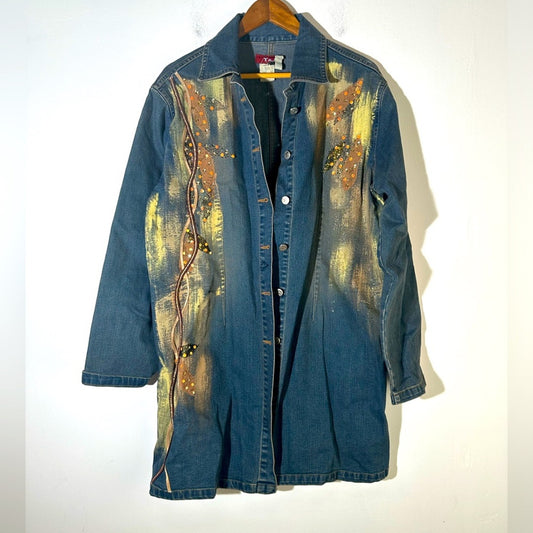 Vintage T & J Stretch Jean Trench Coat