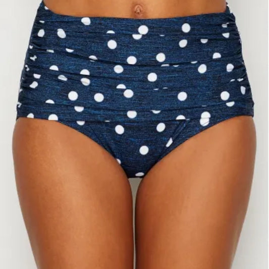 Polka Dot High Waisted Plus Size Bikini Bottom