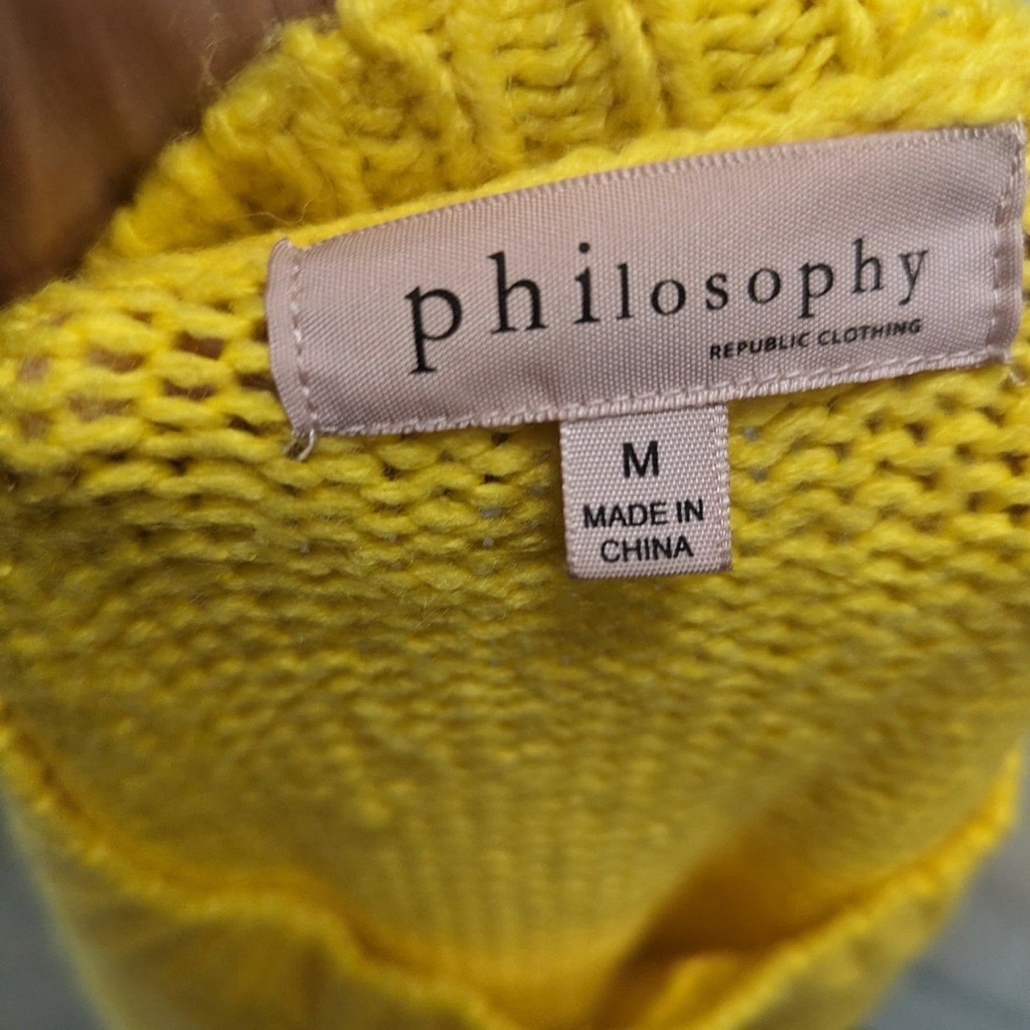 Philosophy Crewneck Knit Yellow Sweater - Medium