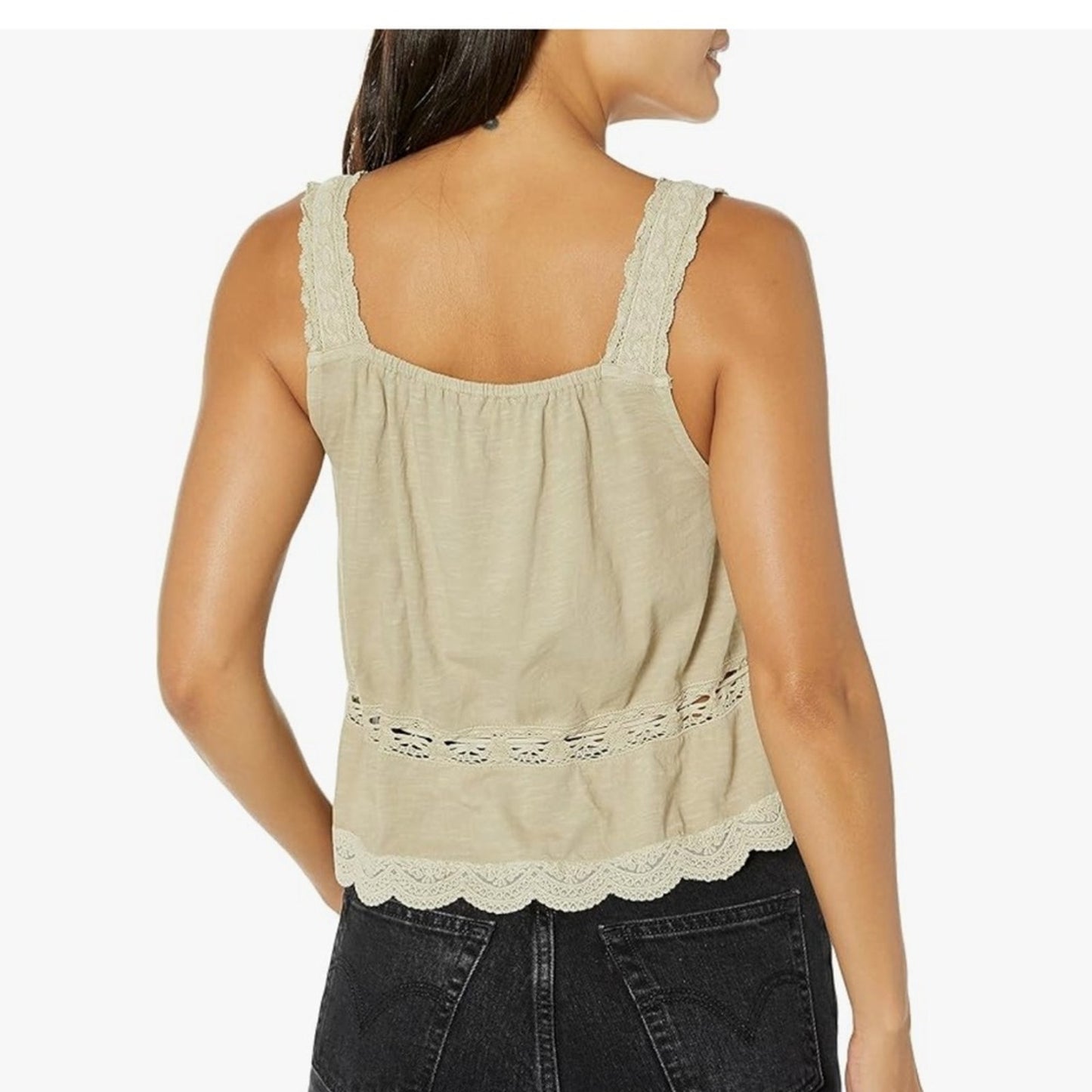 Lucky Brand Embroidered Vintage Lace Tank Top