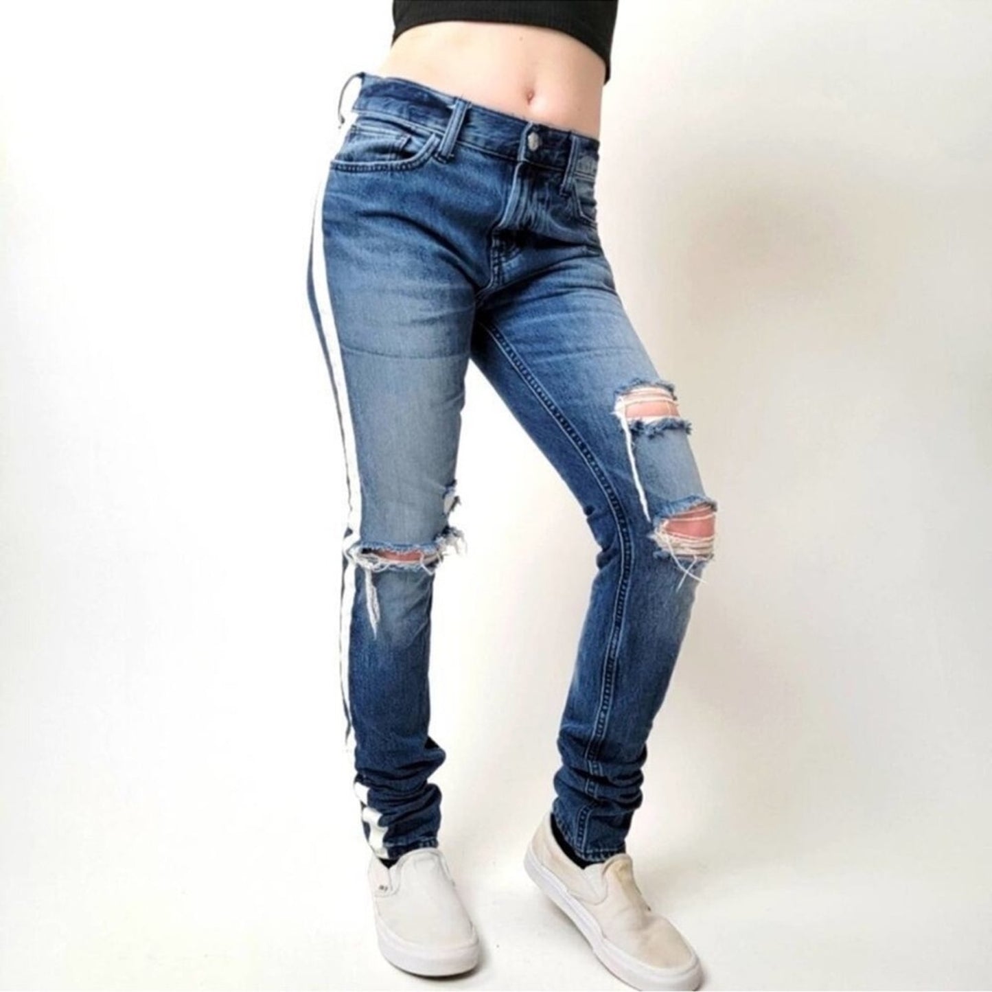 PacSun Vertical Stretch Stacked Skinny Handmade Striped Jeans