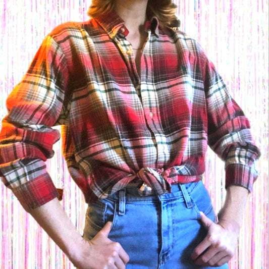 Vintage Ralph Lauren Classic Plaid Shirt - Medium