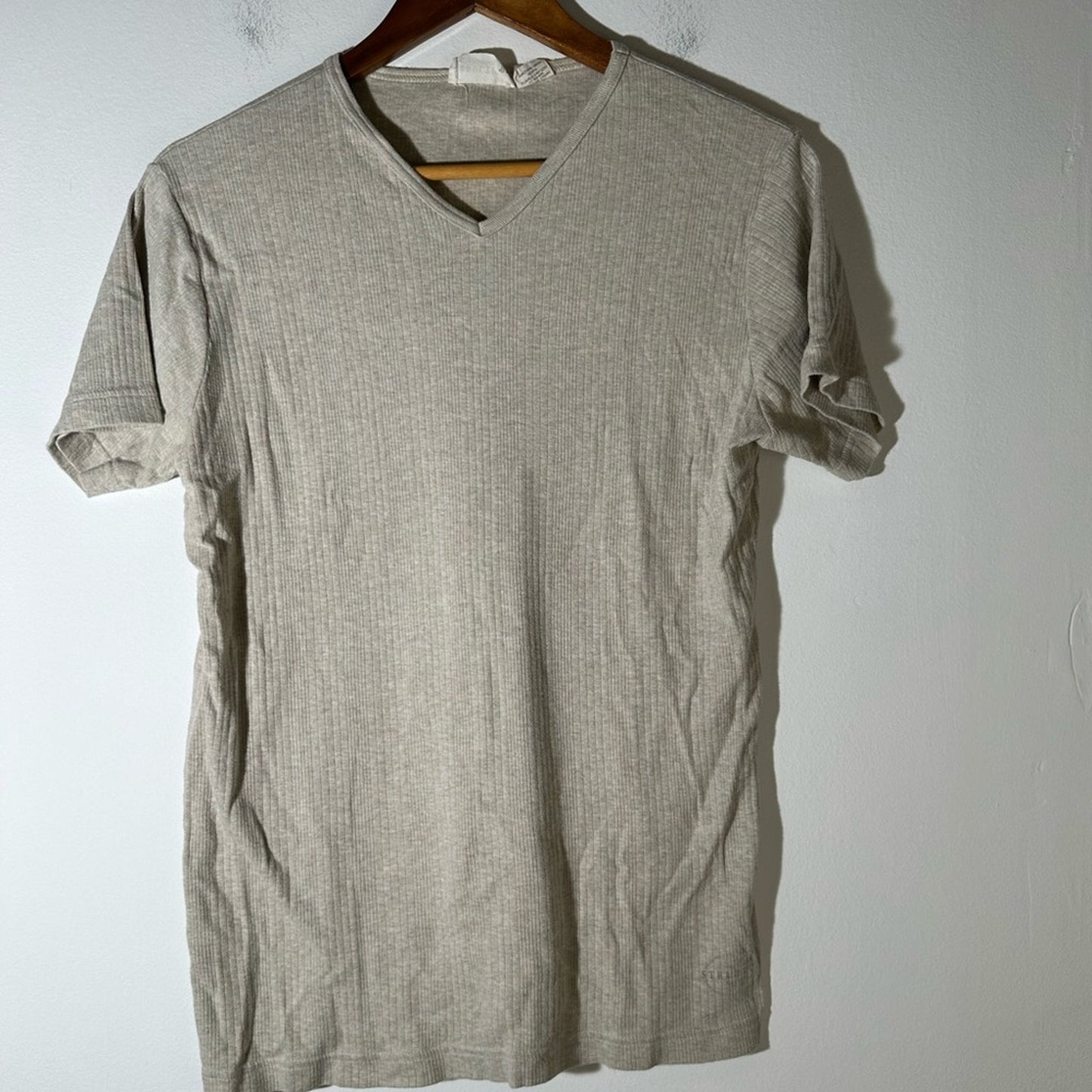 Structure Ribbed V Neck Tee Shirt