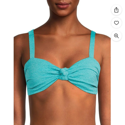 Time & Tru Popcorn Texture Bandeau Swim Top