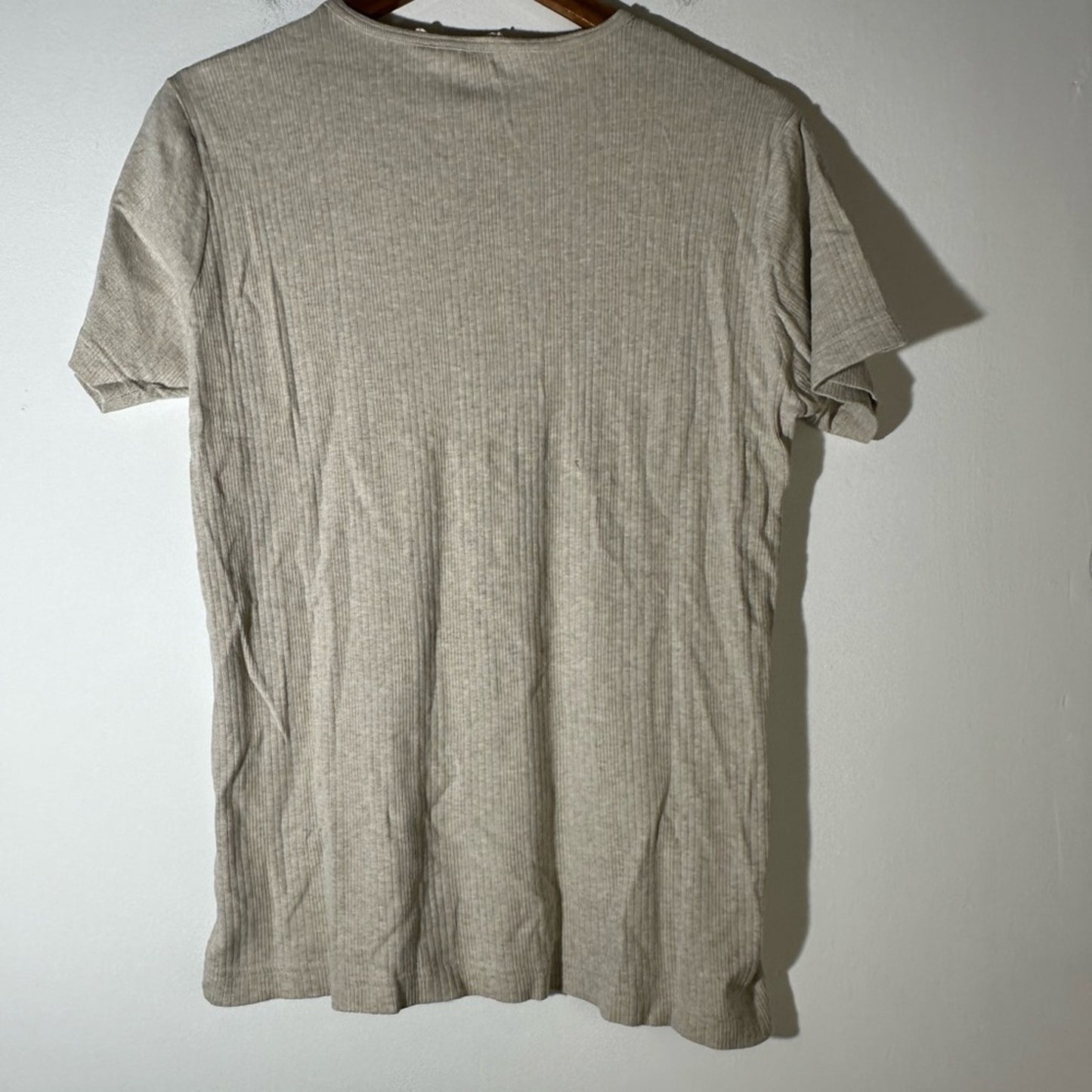 Structure Ribbed V Neck Tee Shirt