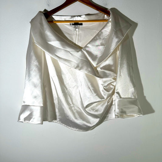 Silky Wrap Cowl Neck Blouse