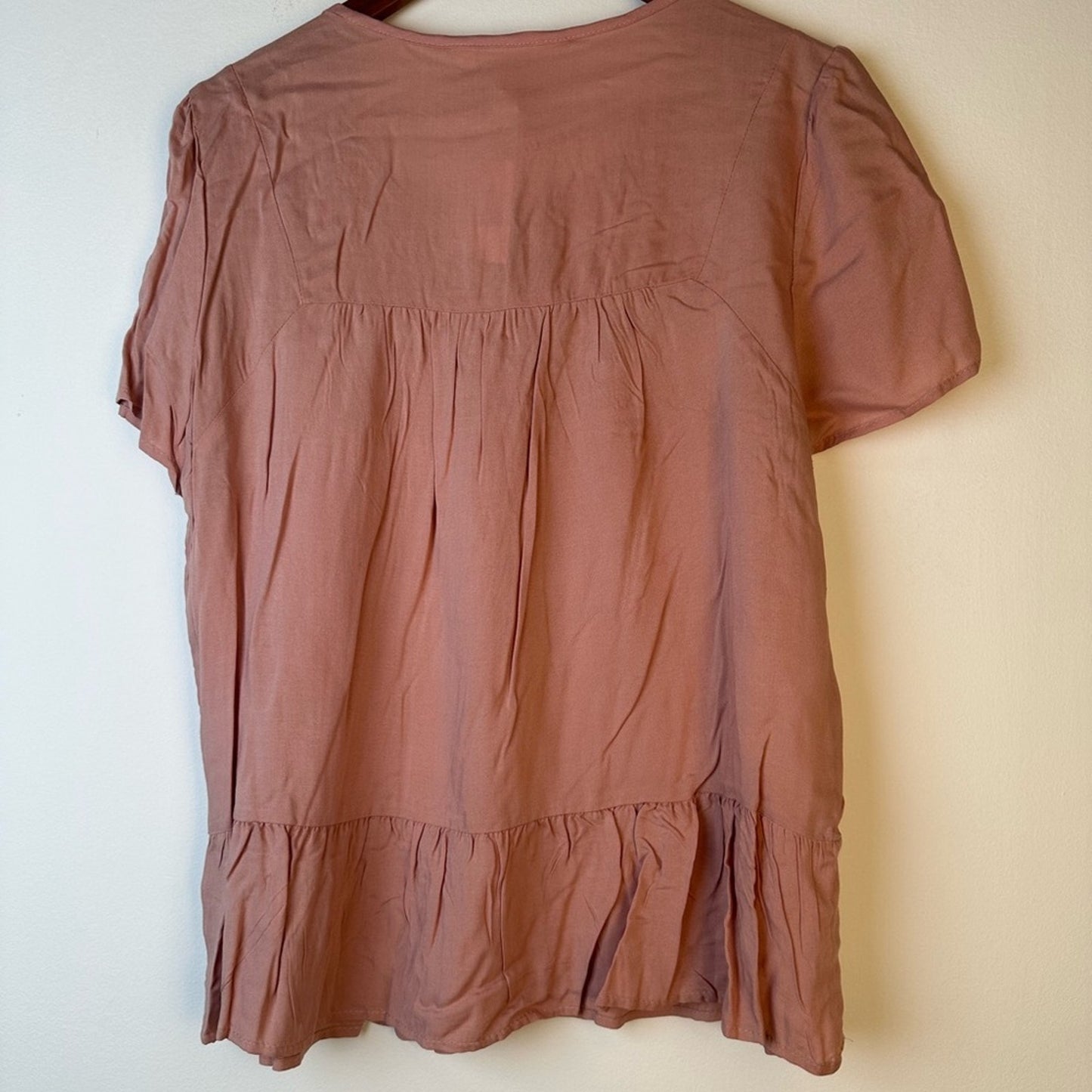 NWT Tantrums Embroidered Peasant Top