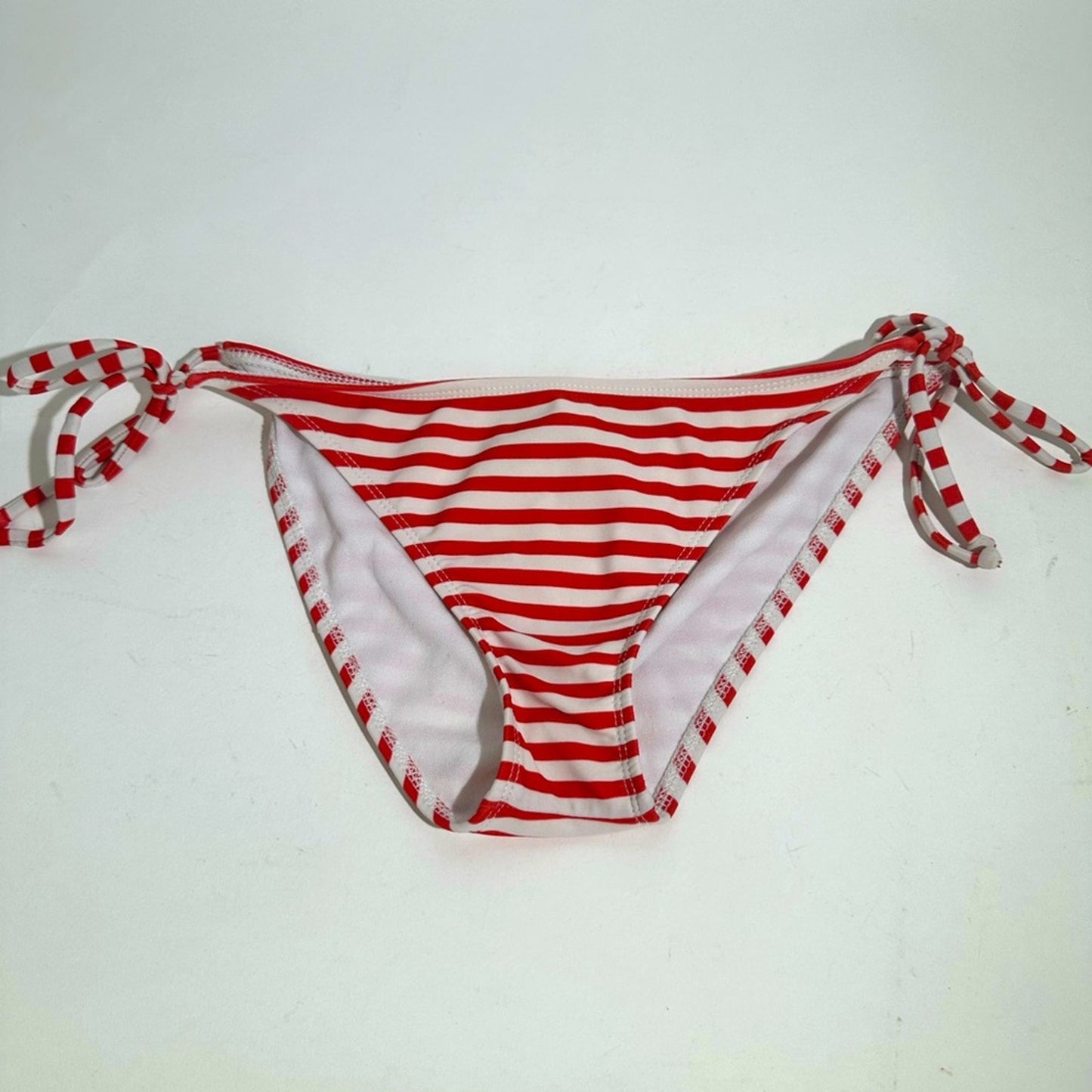 Red & White Striped Bikini Bottom