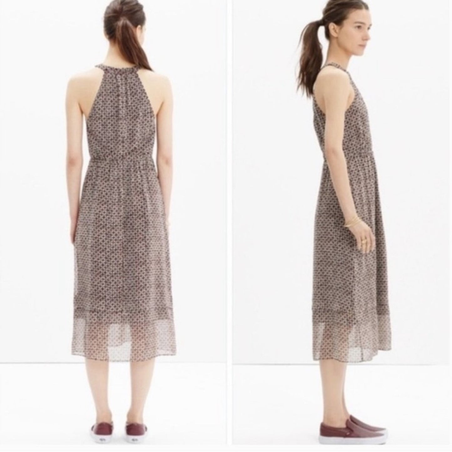 Madewell Diamond Tile Halter Midi Dress