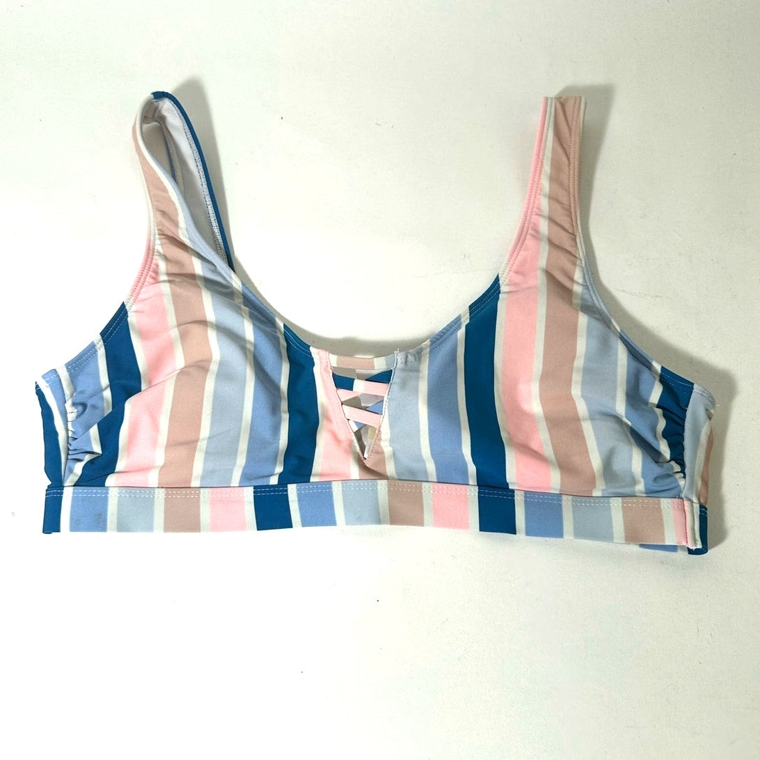 No Boundaries Striped Bikini Top[