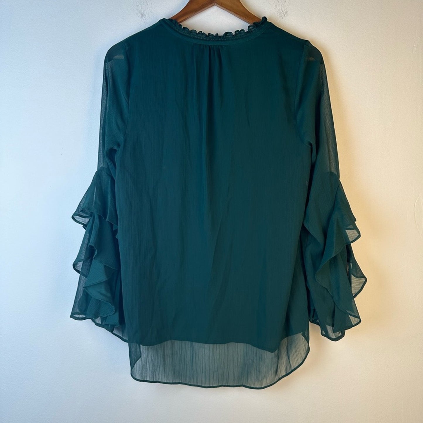 Gibson Latimer Flutter Sleeve Sheer Top