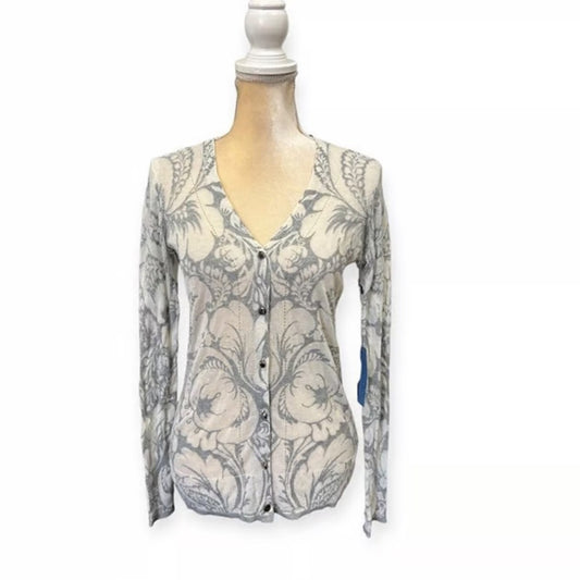 Simply Vera Vera Wang Sheer Watercolor  Floral Cardigan