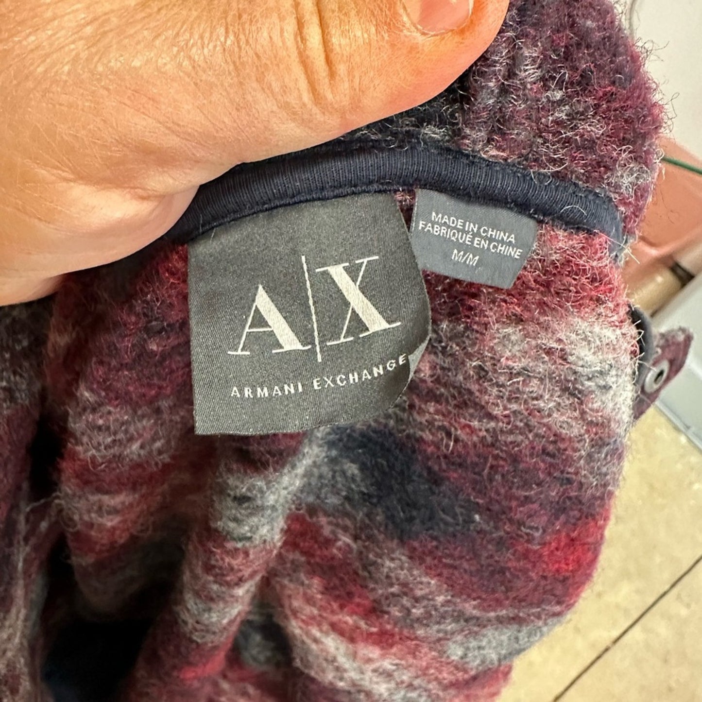 Armani Exchange Wool Plaid Bomber Jacket