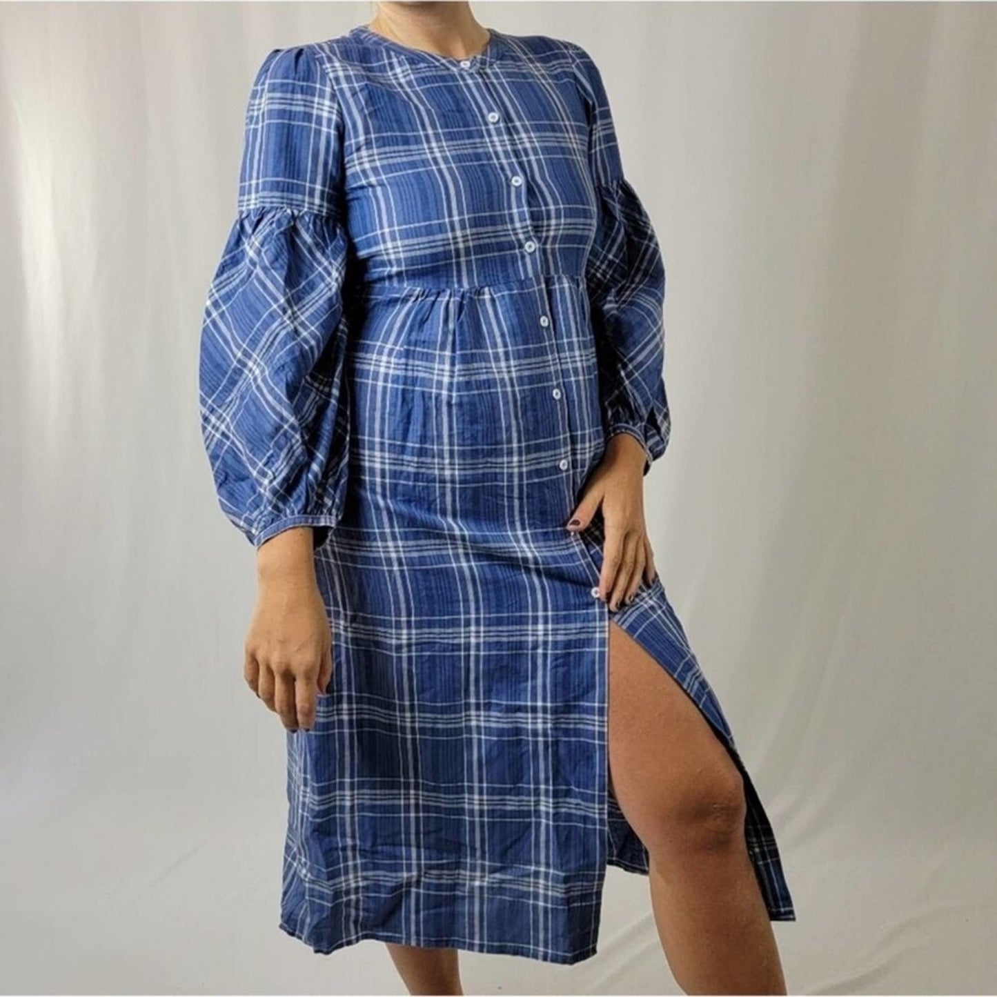 Zara Blue Plaid Dress