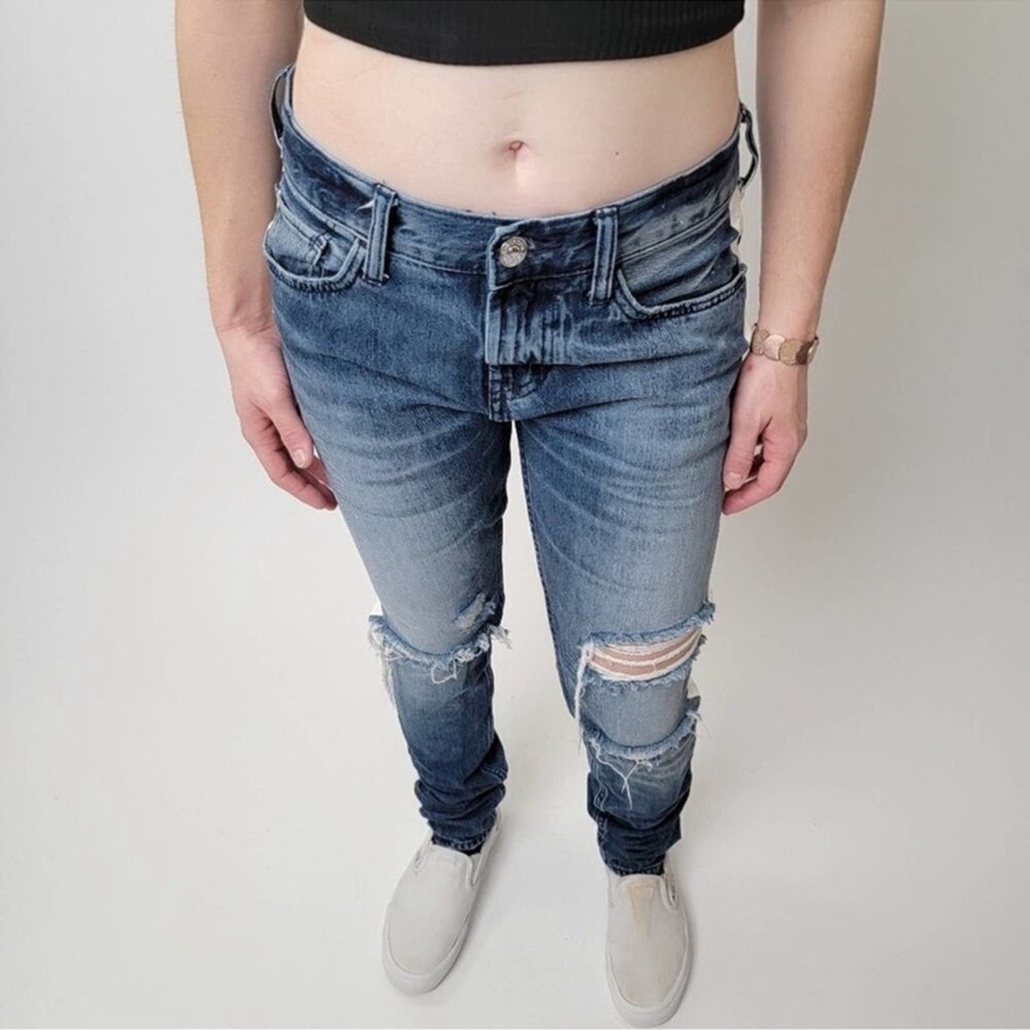 PacSun Vertical Stretch Stacked Skinny Handmade Striped Jeans