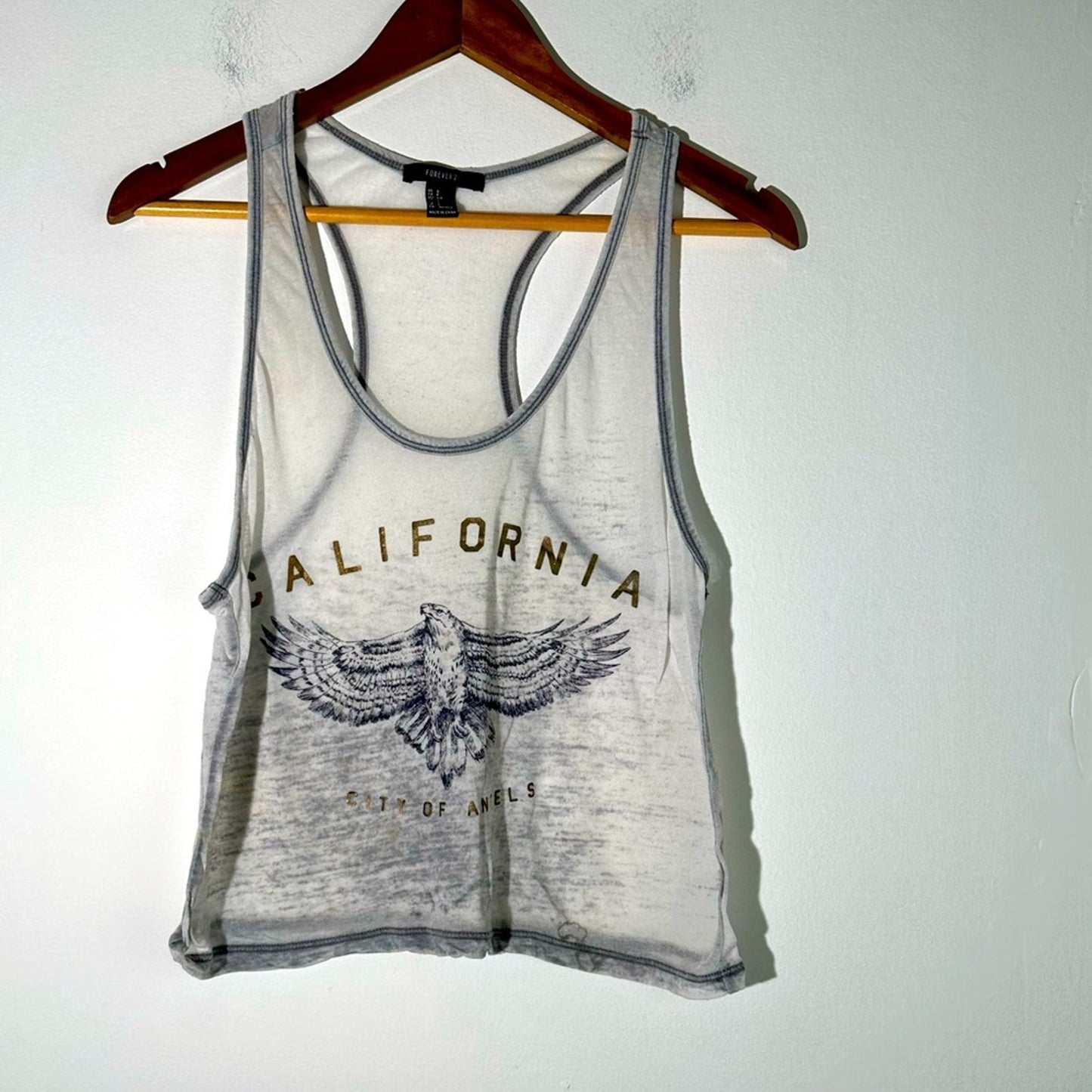 California Forever Metallic City of Angels Burnout Tank