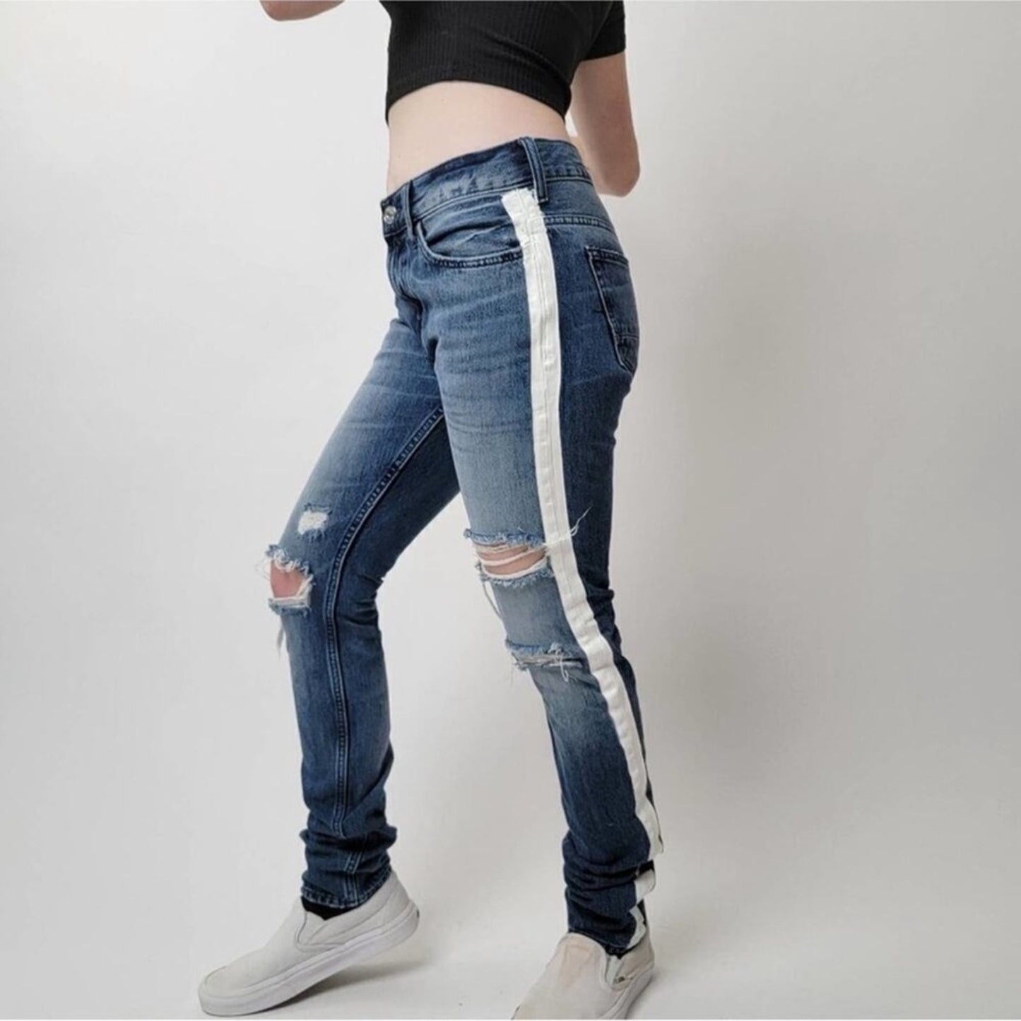 PacSun Vertical Stretch Stacked Skinny Handmade Striped Jeans