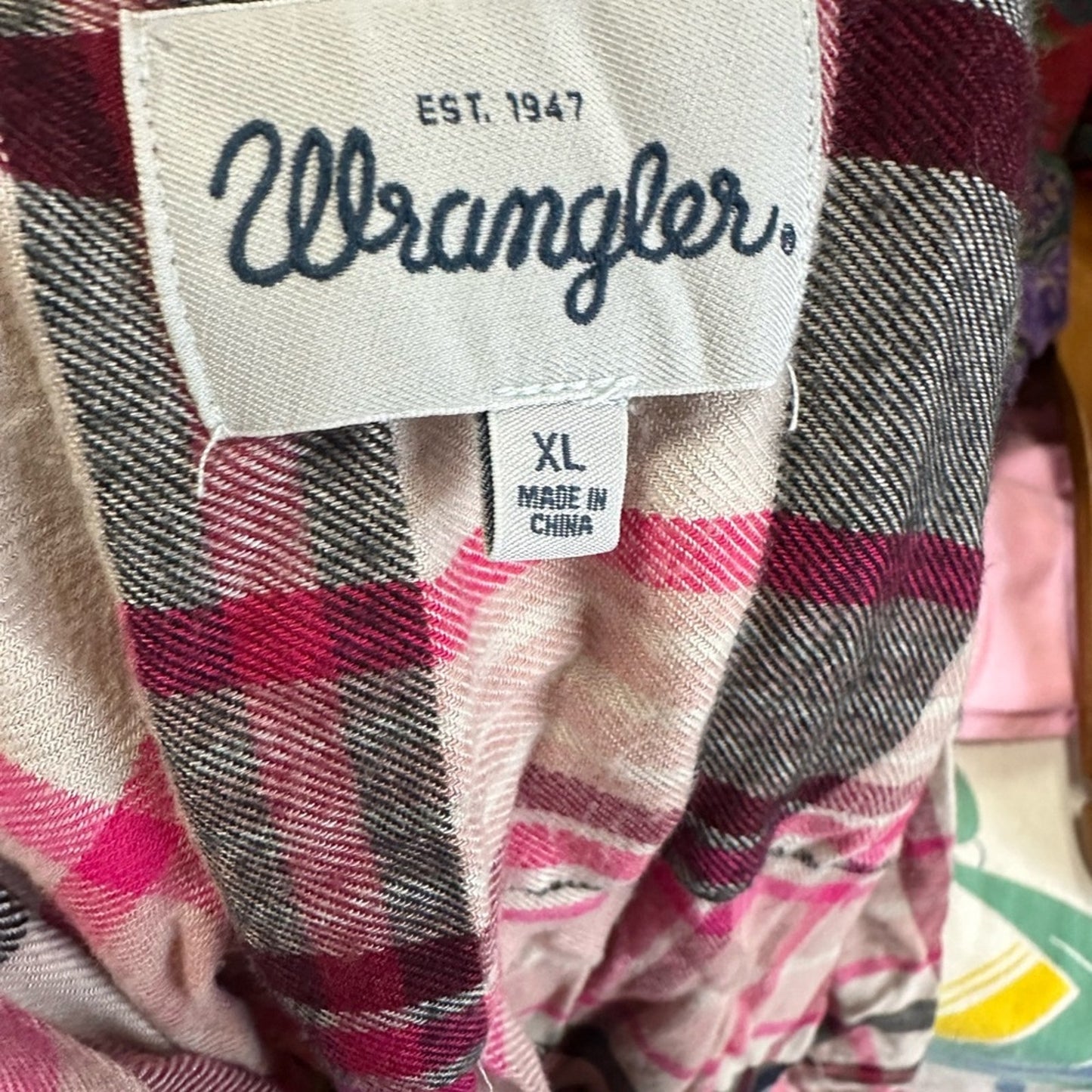 Wrangler Plaid Button Front Top