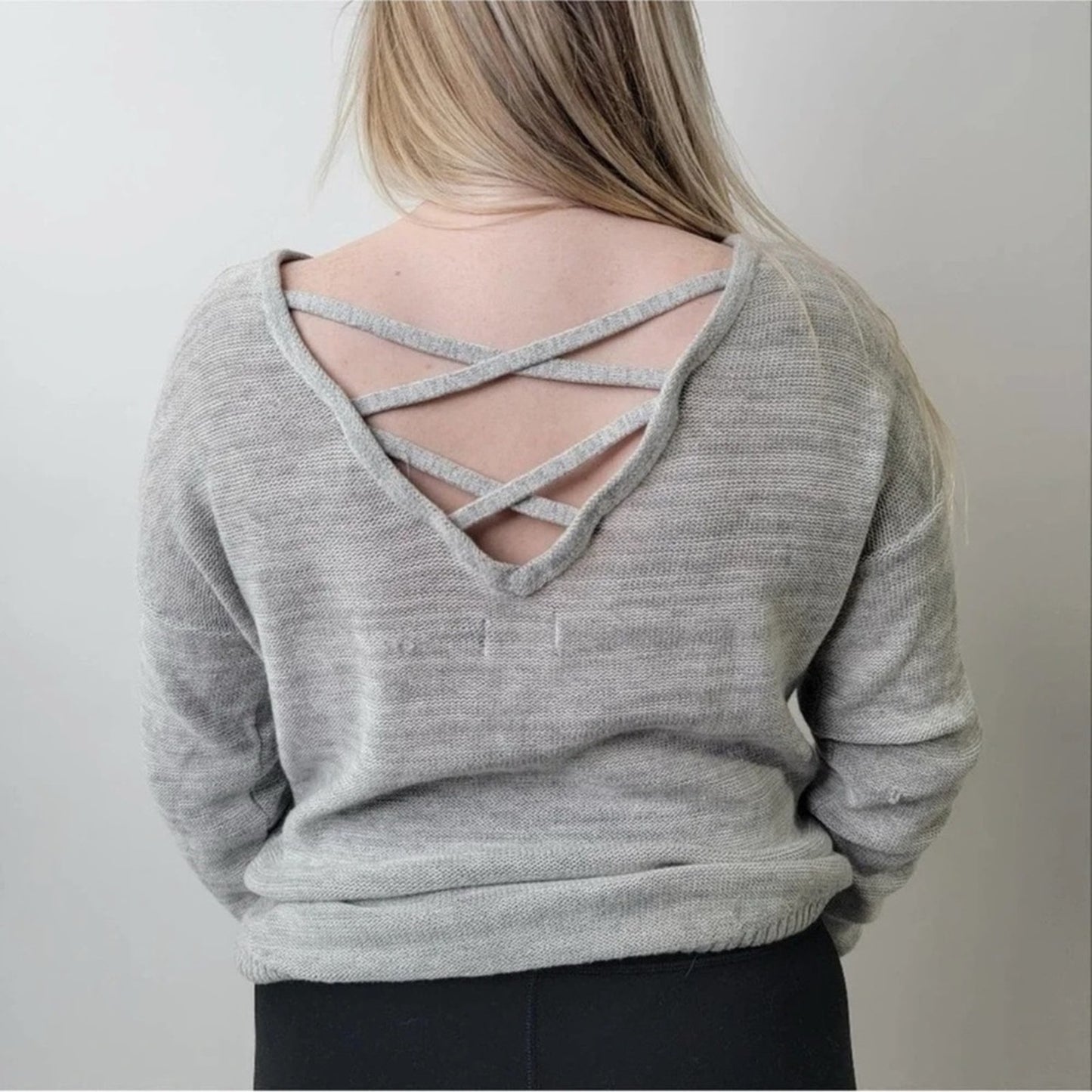 Lightweight Cutout Crisscross Sweater