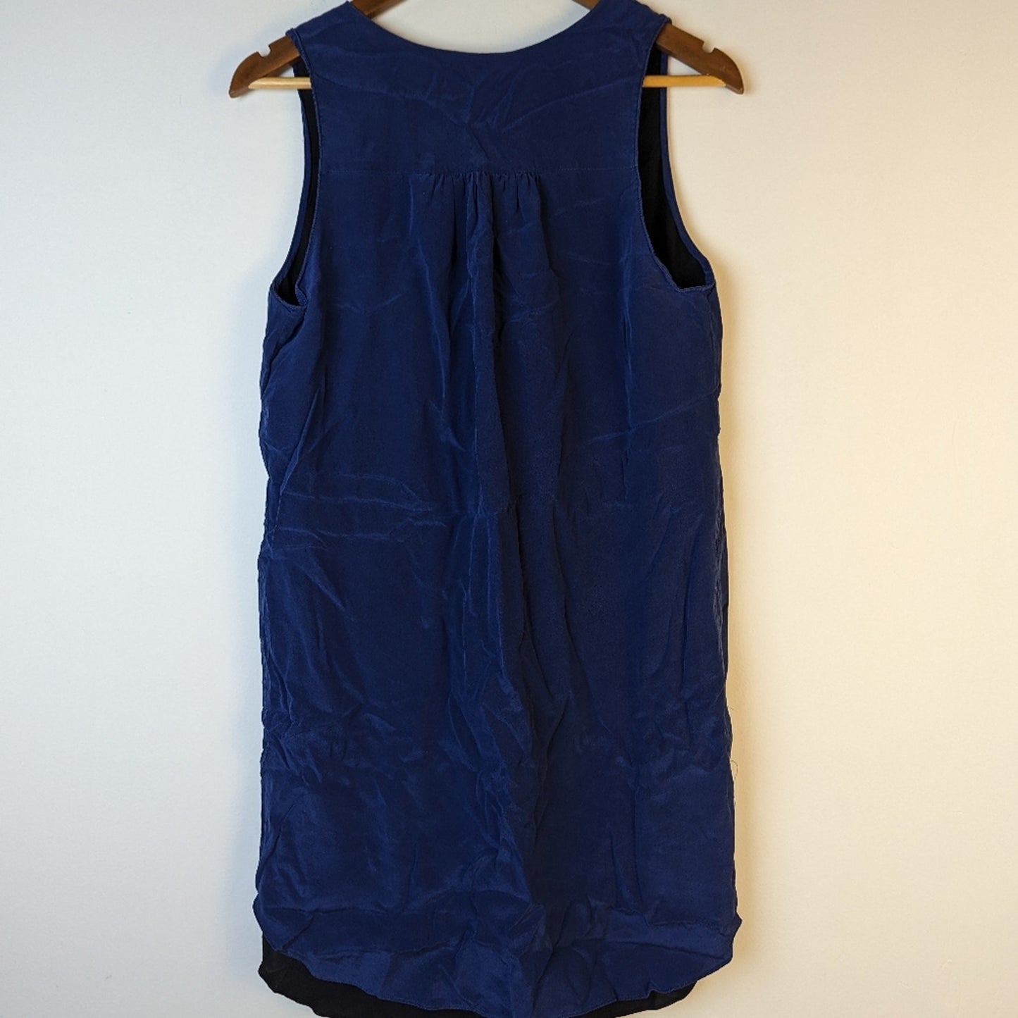 Amanda Uprichard Navy Michaela Lace Up Silk Dress - Medium