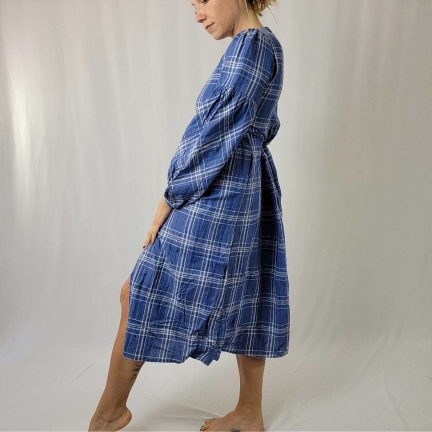 Zara Blue Plaid Dress