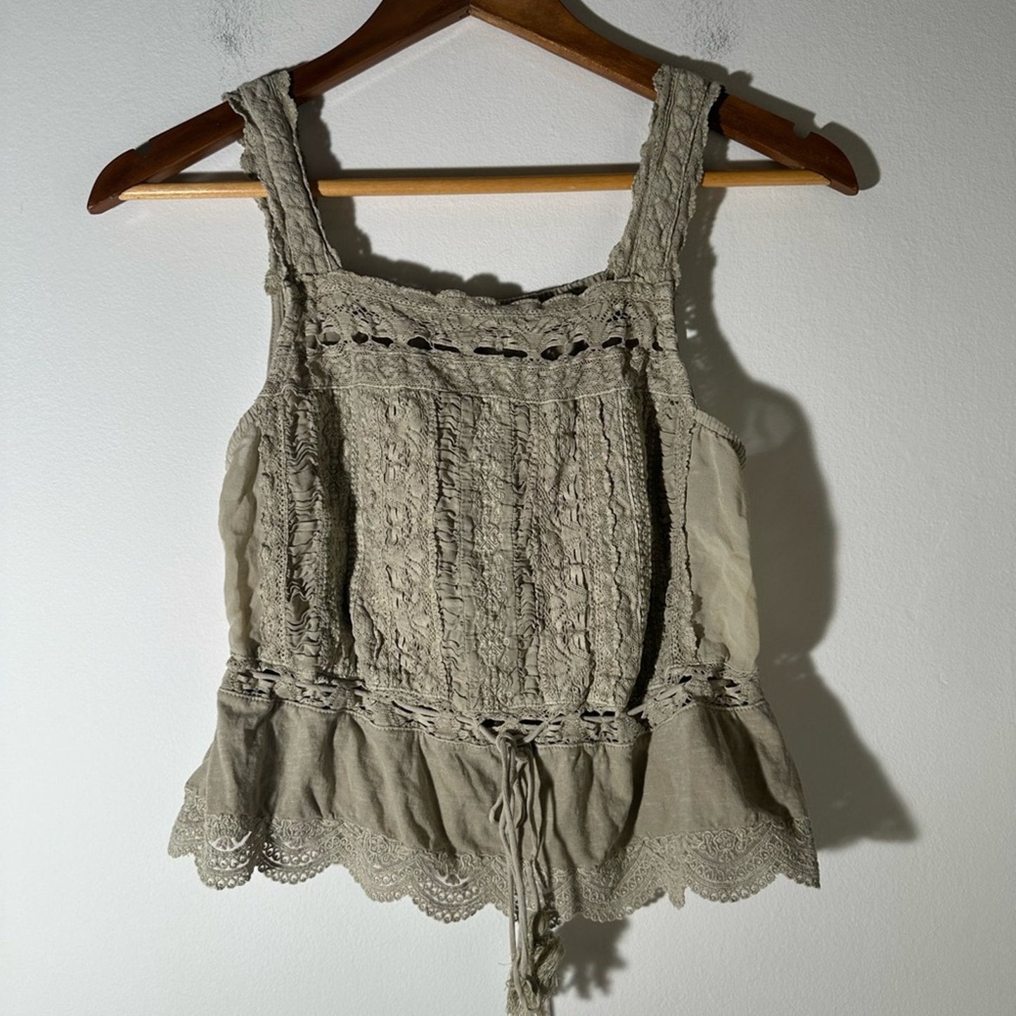 Lucky Brand Embroidered Vintage Lace Tank Top