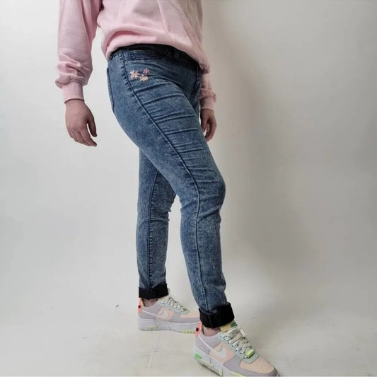 YMI Skinny Leg Embroidered Jeans