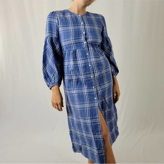 Zara Blue Plaid Dress