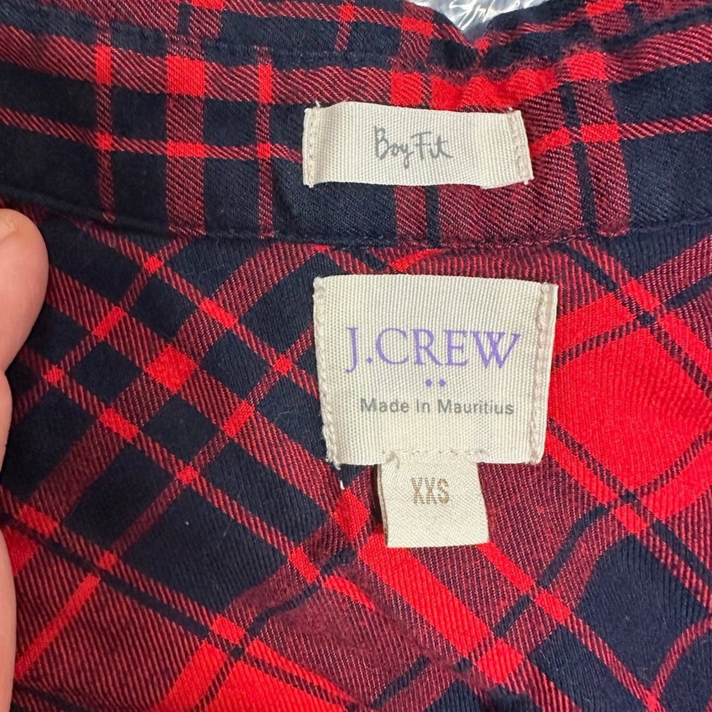 J. Crew Boy Fit Plaid Flannel Button Down Top