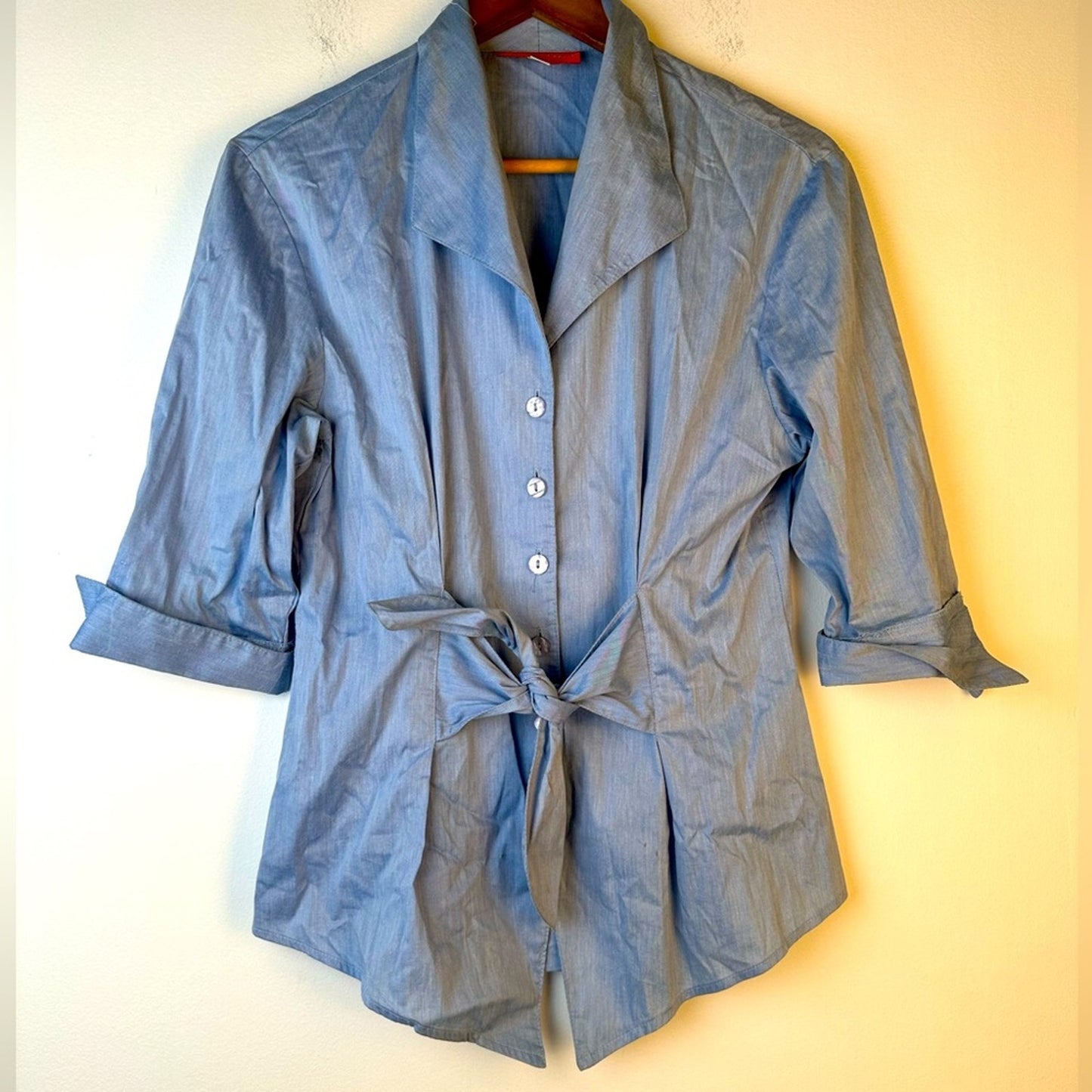 Vintage Krazy Larry Front Tie Button Front Shirt