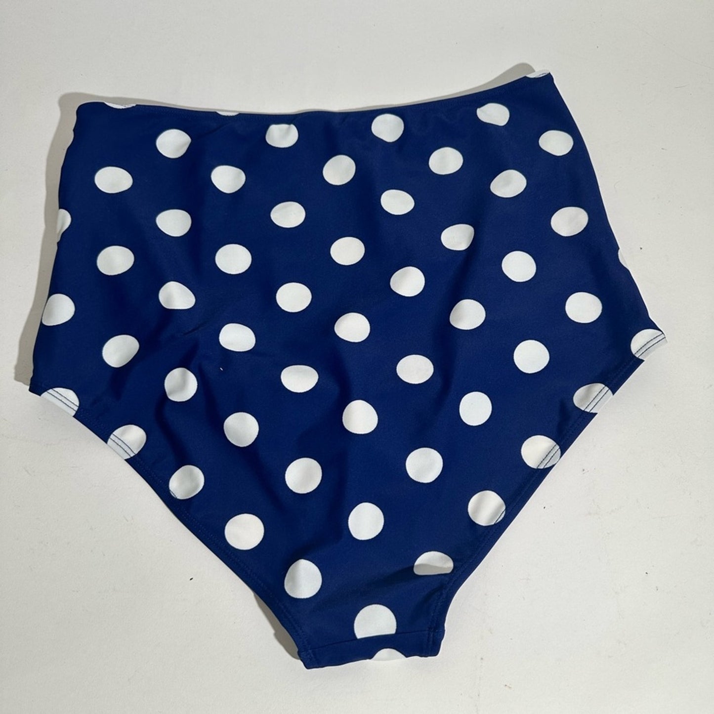 Polka Dot High Waisted Plus Size Bikini Bottom