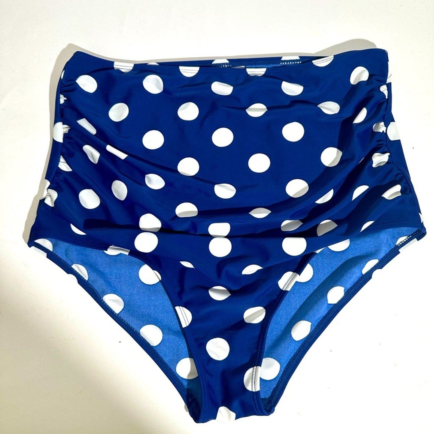 Polka Dot High Waisted Plus Size Bikini Bottom