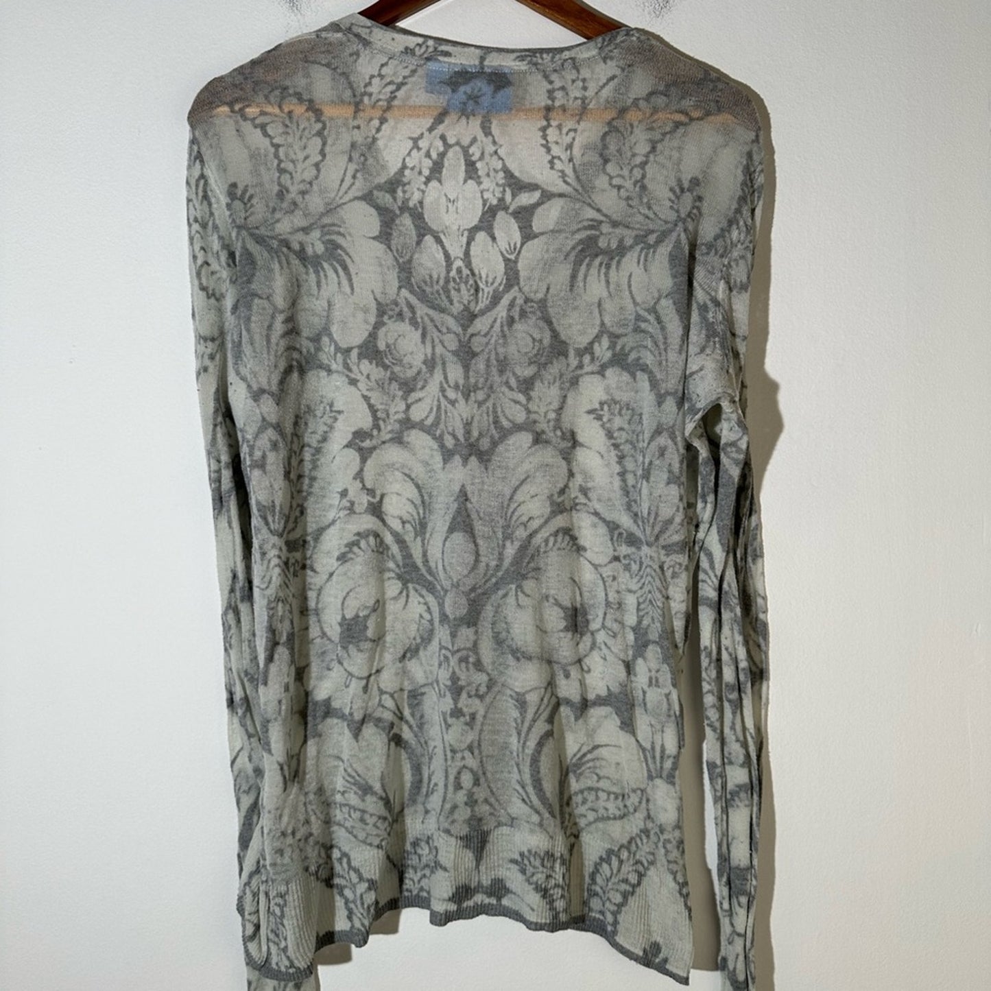 Simply Vera Vera Wang Sheer Watercolor  Floral Cardigan