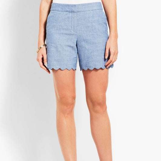 Talbots Scalloped Chambray Shorts - 2