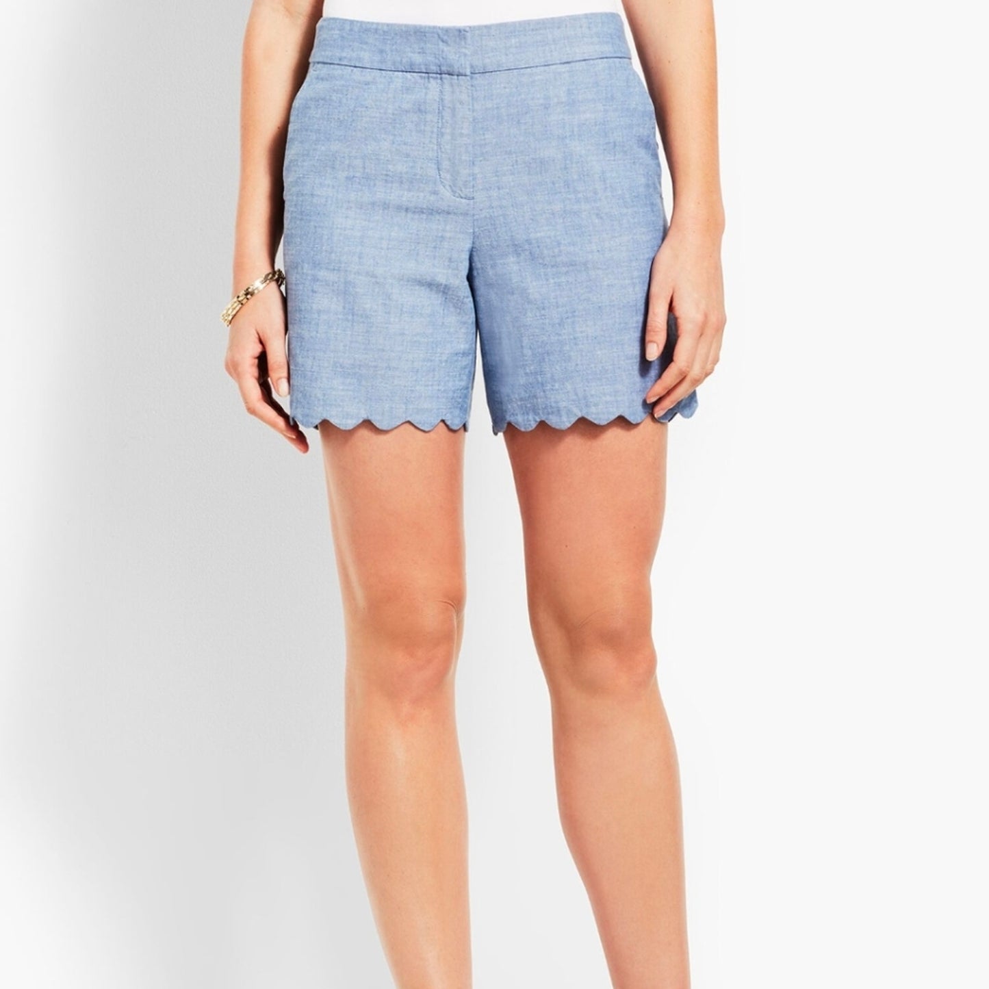 Talbots Scalloped Chambray Shorts - 2