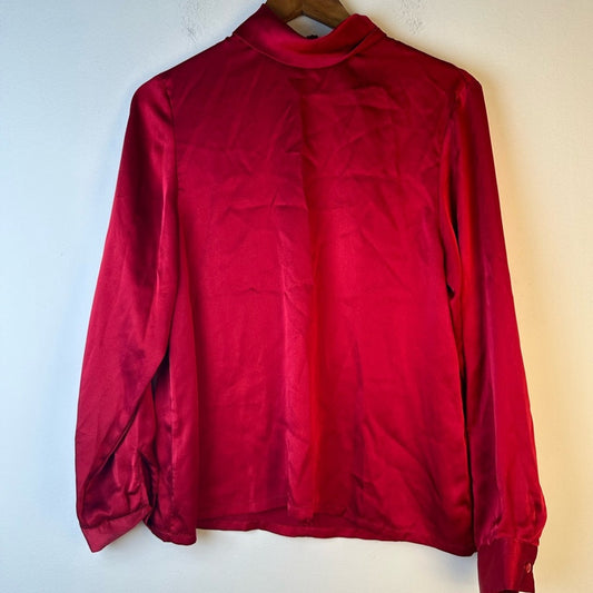 Vintage Pendleton Red Cowl Neck Satin Top