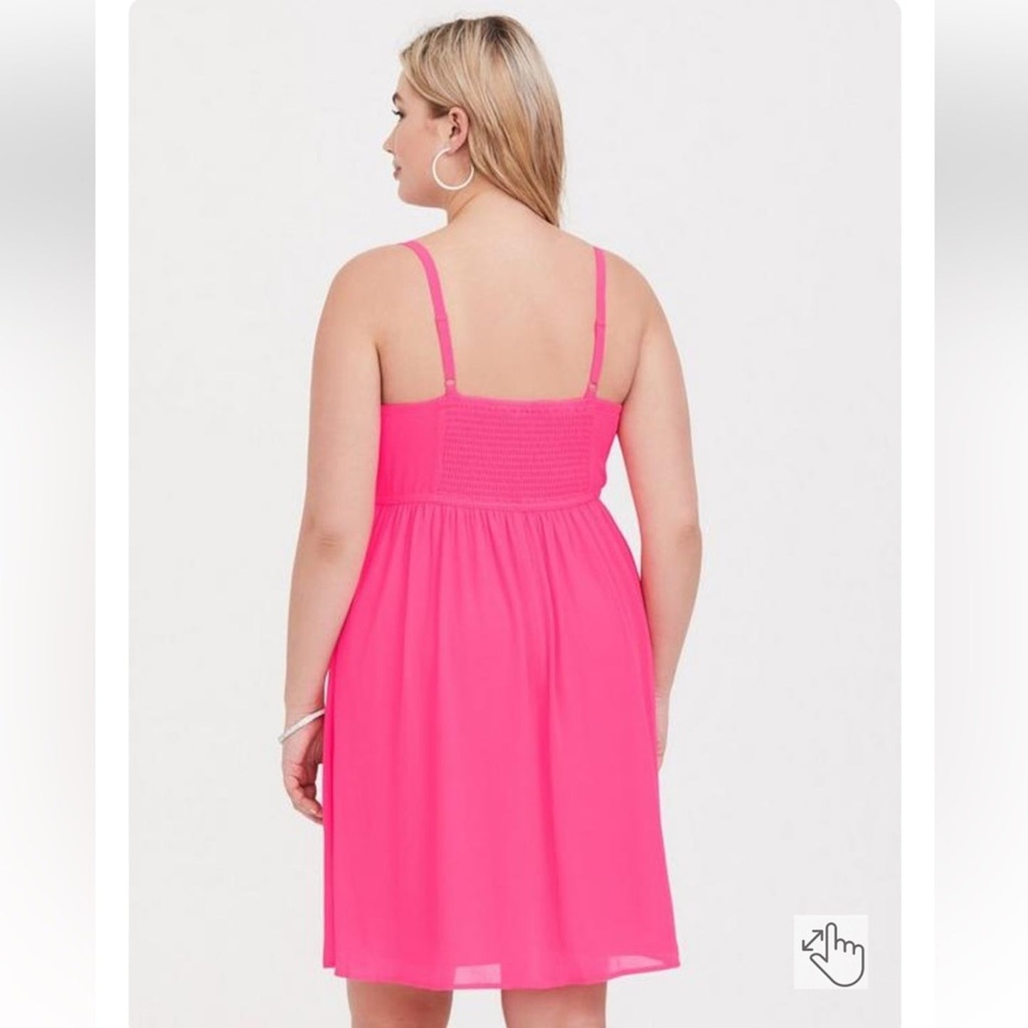 NWT Torrid Hot Pink Chiffon Ruffled Skater Dress