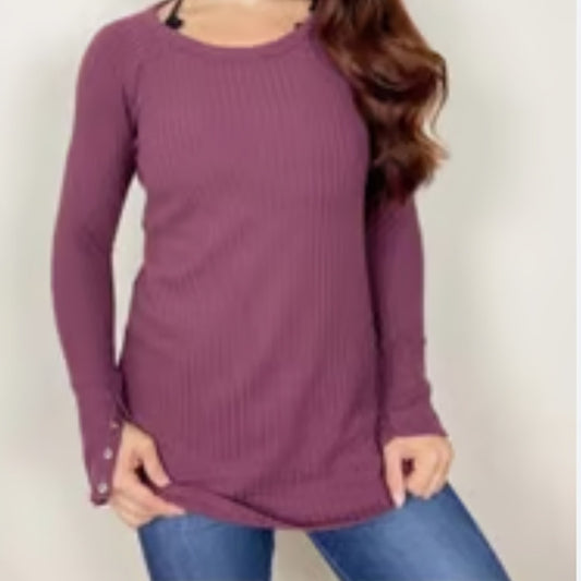 Chaser Raglan Sleeve Waffle Pattern Top