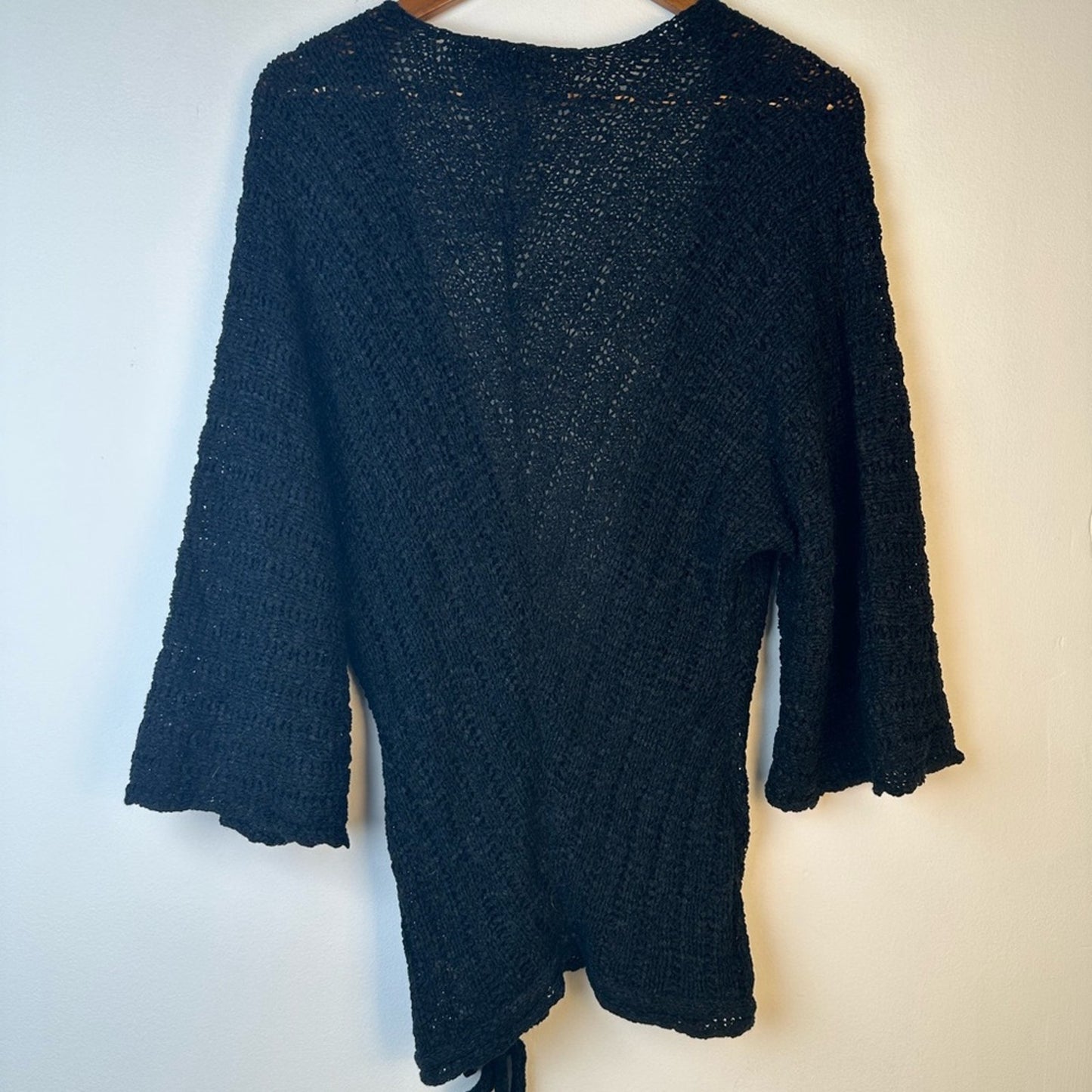 Bebe Oversized Mesh Wrap Cardigan