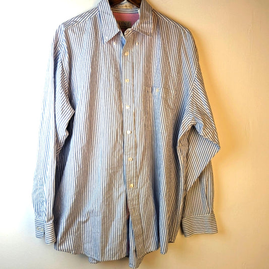 Mine Men's Striped Button Front Shirt - XL