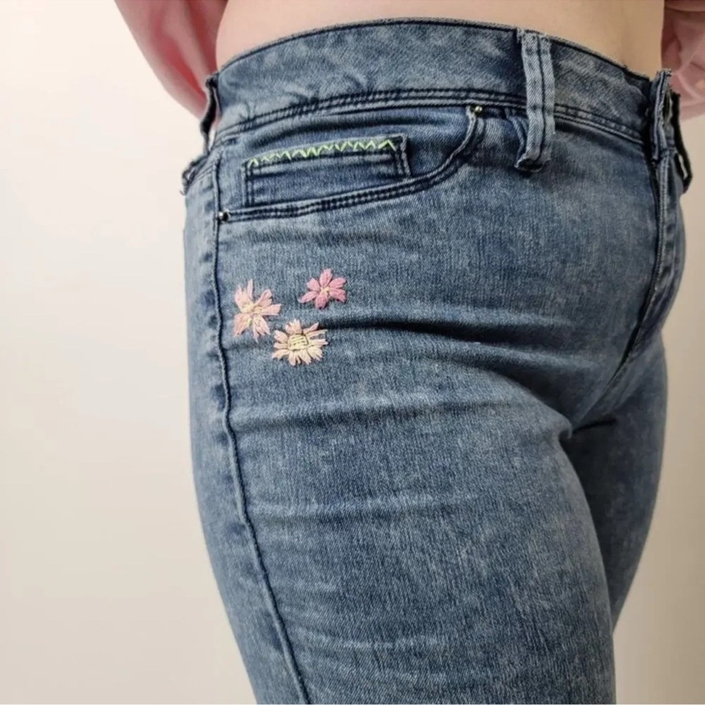 YMI Skinny Leg Embroidered Jeans