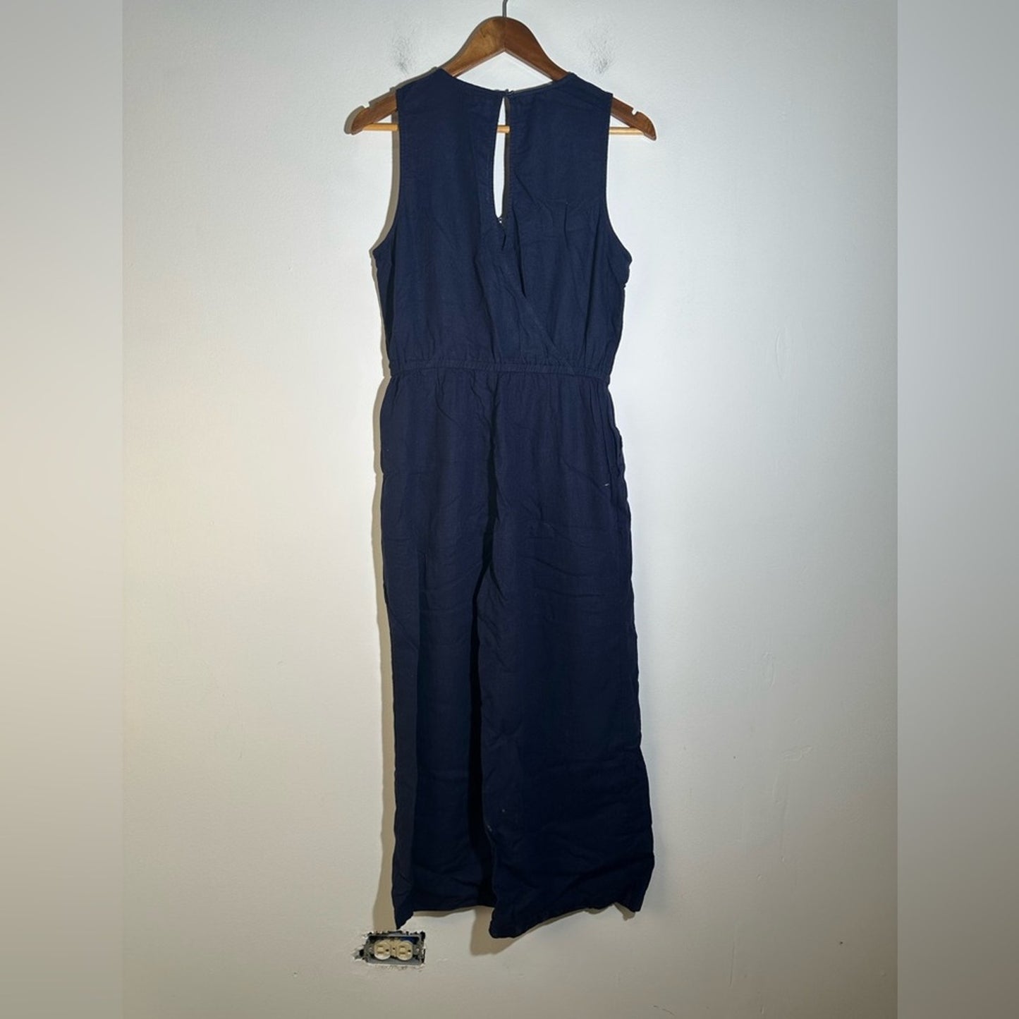 Old Navy Tassel Tie Wide Leg Linen Jumpsuit