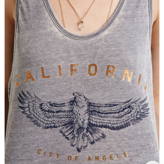 California Forever Metallic City of Angels Burnout Tank