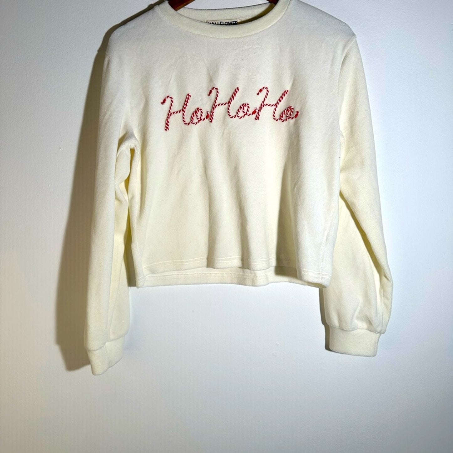 Wallflower Fleece Christmas Cropped Sweater