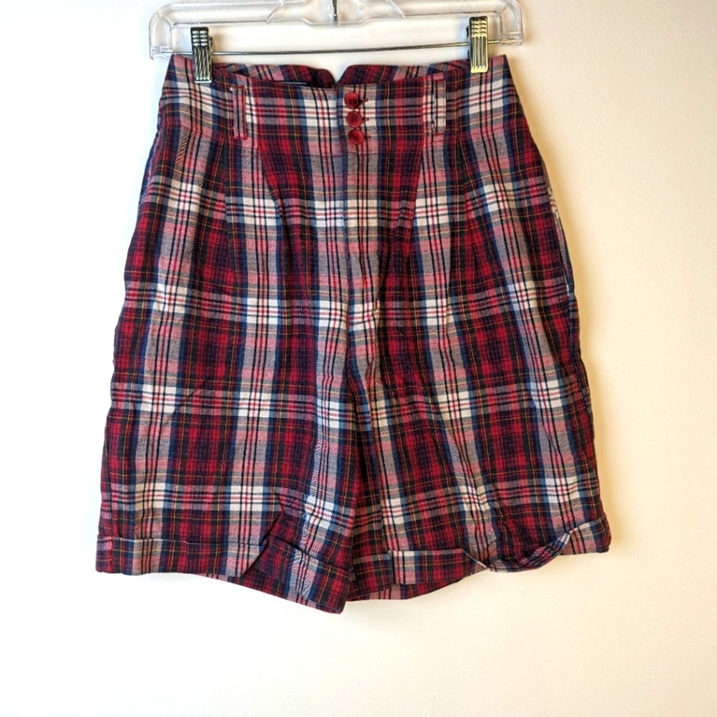 Vintage Best American Plaid  High Rise Bermuda Shorts - 5/6