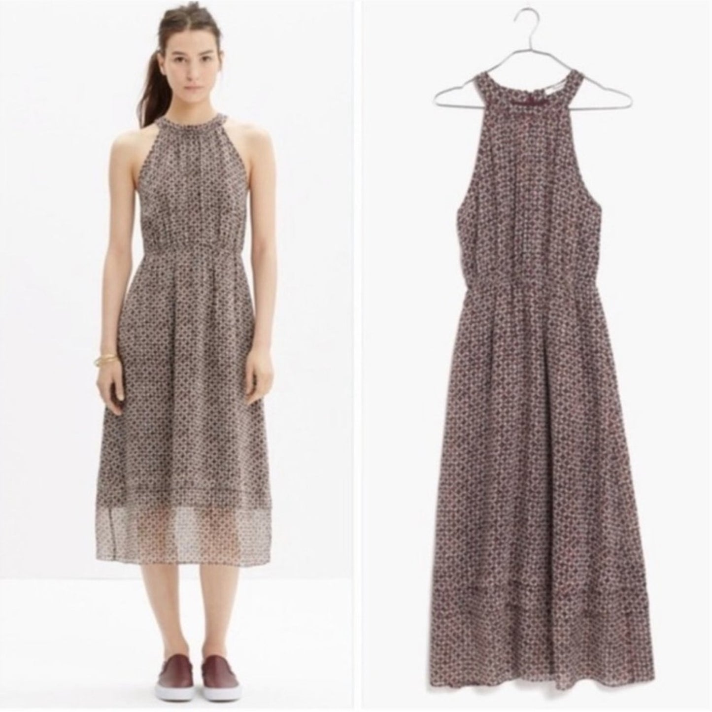 Madewell Diamond Tile Halter Midi Dress