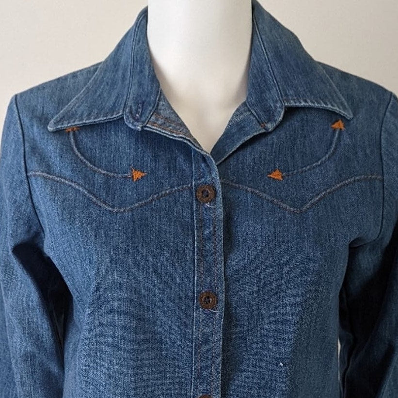 Vintage Western Button Front Shirt S