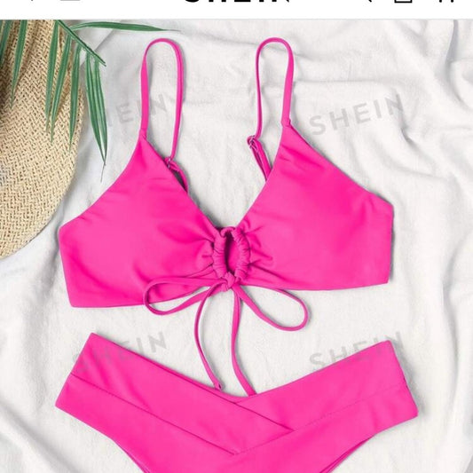 SHEIN Pink Bikini Top