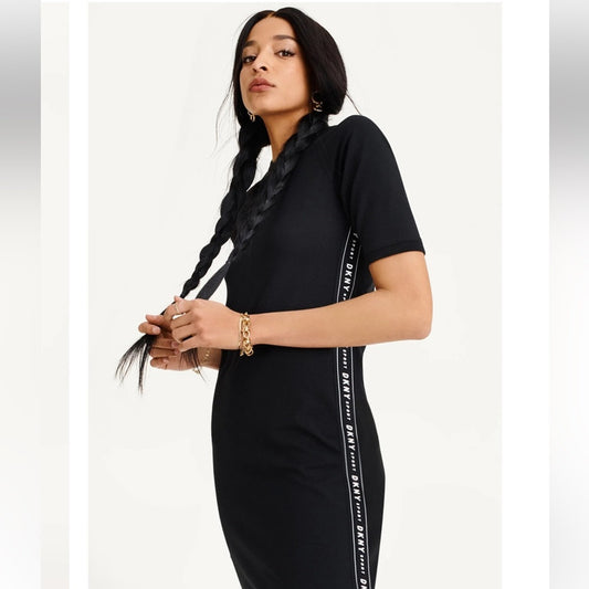 DKNY Bodycon Dress with Logo Taping